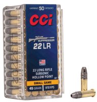 CCI MUNITION .22 LR 45GR SUPPRESSOR LHP 50/5000