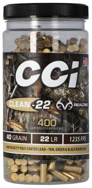 CCI MUNITION .22 LR 40GR CLEAN-22 REALTREE LRN 400/3200