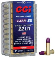 CCI MUNITION .22 LR 31GR HYPER VELOCITY CLEAN-22 PURPLE...