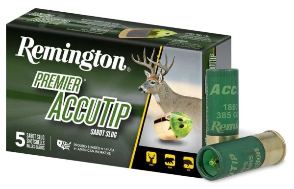 REMINGTON MUNITION 12/70 12GA 3" 385GR 5/8OZ PREMIER ACCUTIP SABOT SLUG 5/100