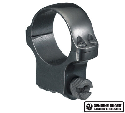 RUGER SCOPE MOUNT RING BLUED  5B30,. 30MM, HIGH, CLAM SHELL SCP-RING (FRONT)