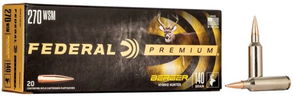 FEDERAL MUNITION .270 WSM 140GR BERGER HYBRID HUNTER 20/200