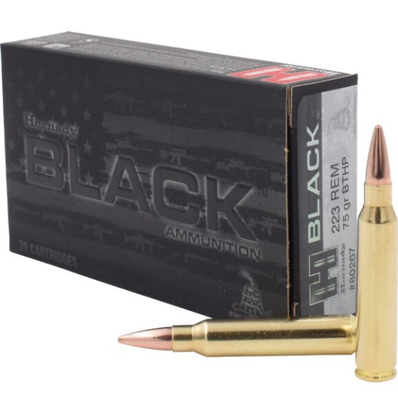 HORNADY MUNITION .223 REM 75GR BTHP MATCH BLACK 20/200