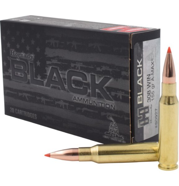 HORNADY MUNITION .308 WIN 155GR A-MAX MATCH BLACK 20/200