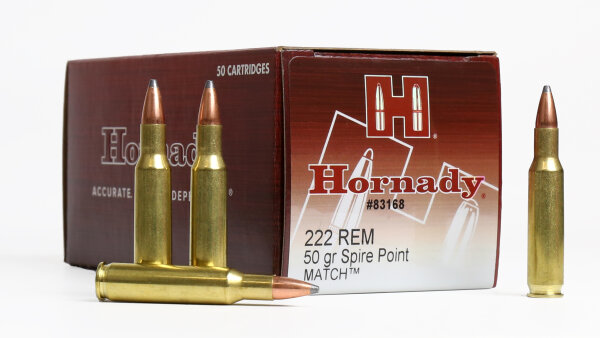 HORNADY MUNITION .222 REM 50GR SP MATCH 50/500