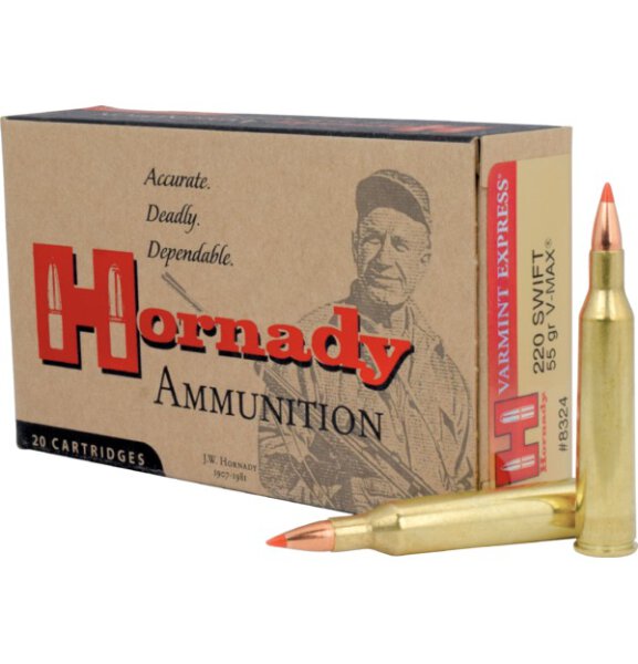 HORNADY MUNITION .220 SWIFT 55GR V-MAX 20/200