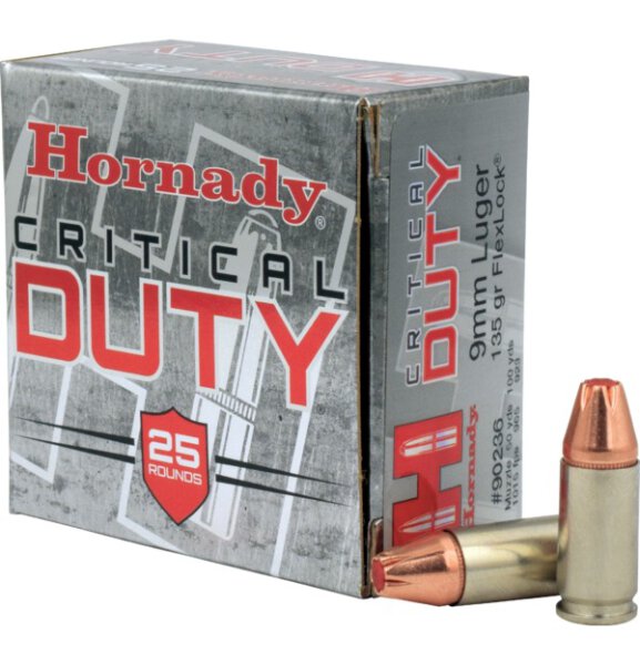 HORNADY MUNITION 9MM LUGER 135GR FLEXLOCK DUTY 25/250