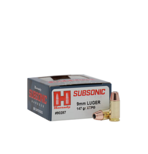 HORNADY MUNITION 9MM LUGER 147GR XTP SUBSONIC 25/250