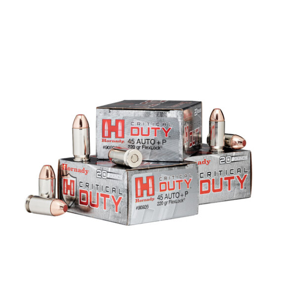 HORNADY MUNITION .45 AUTO+P 220GR FLEXLOCK DUTY 20/200