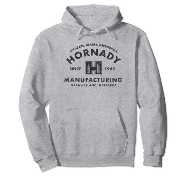 HORNADY KAPUZENPULLOVER (ACCURATE DEADLY DEPENDABLE) GRAU/SCHWARZ HORNADY GR. XXL