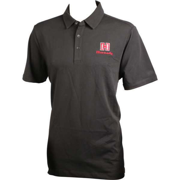 HORNADY POLOSHIRT SCHWARZ/ROT "H" GR. L