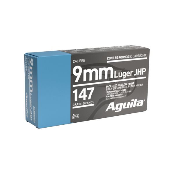 AGUILA MUNITION 9MM LUGER 147GR STANDARD JHP 50/500