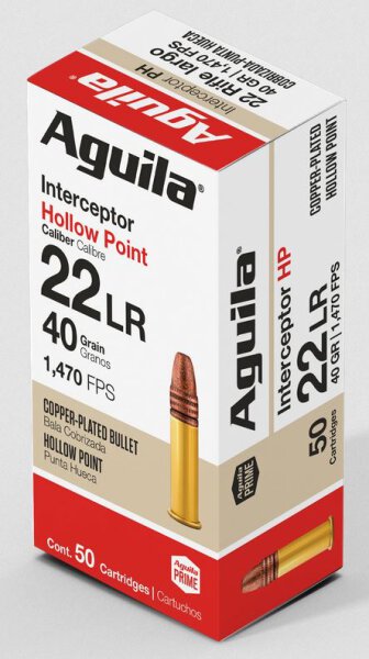 AGUILA MUNITION .22 LR 40GR INTERCEPTOR CPHP 50/1000
