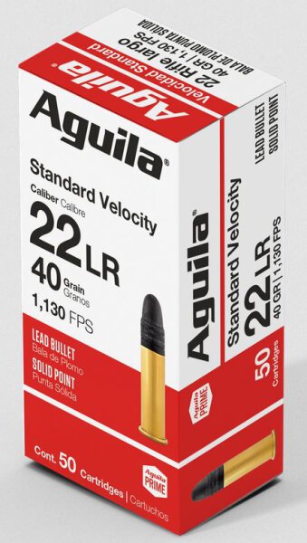 AGUILA MUNITION .22 LR 40GR STANDARD VELOCITY LEAD SP 50/2000