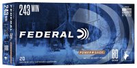 FEDERAL MUNITION .243 WIN 80GR SP 20/200