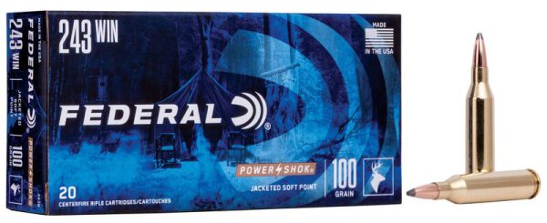 FEDERAL MUNITION .243 WIN 100GR SP 20/200