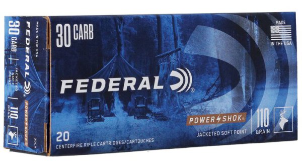 FEDERAL MUNITION .30 CARBINE 110GR SPRN 20/200