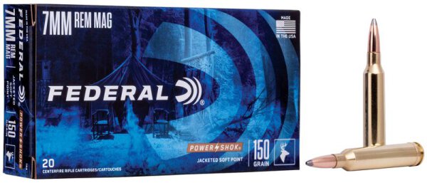FEDERAL MUNITION 7MM REM MAG 150GR POWER-SHOK SP 20/200