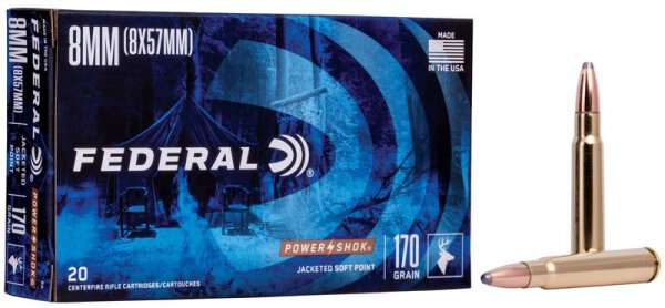 FEDERAL MUNITION 8MM MAUSER 170GR SP 20/200