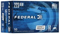 FEDERAL MUNITION .223 REM 50GR JHP 50/250