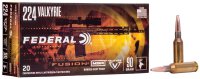 FEDERAL MUNITION .224 VALKYRIE 90GR FUSION 20/200