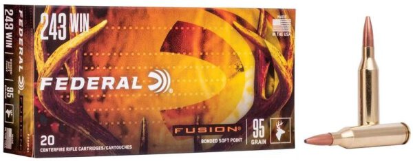 FEDERAL MUNITION .243 WIN 95GR FUSION 20/200