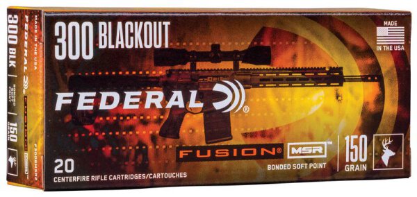 FEDERAL MUNITION .300 AAC BLACKOUT 150GR FUSION MSR 20/200
