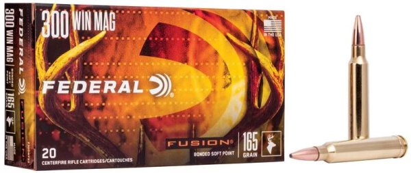 FEDERAL MUNITION .300 WIN MAG 165GR FUSION 20/200