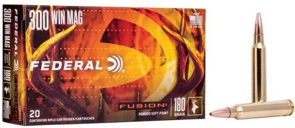 FEDERAL MUNITION .300 WIN MAG 180GR FUSION 20/200