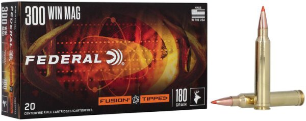 FEDERAL MUNITION .300 WIN MAG 180GR TIPPED FUSION 20/200