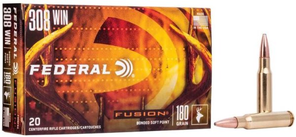FEDERAL MUNITION .308 WIN 180GR FUSION 20/200