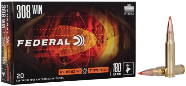 FEDERAL MUNITION .308 WIN 180GR TIPPED FUSION 20/200