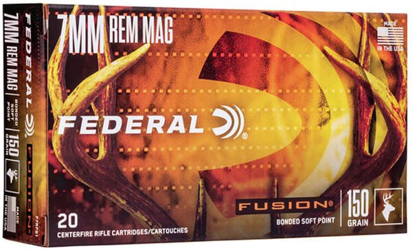 FEDERAL MUNITION 7MM REM MAG 150GR FUSION 20/200