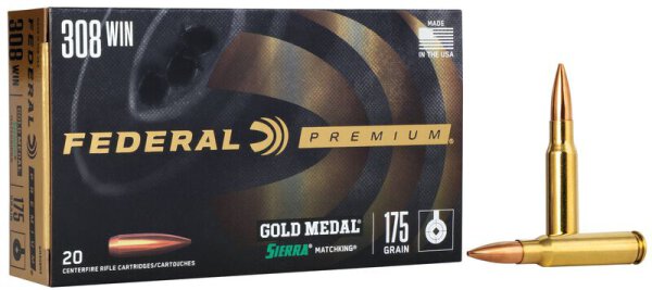 FEDERAL MUNITION .308 WIN 175GR SIERRA MATCHKING BTHP 20/200
