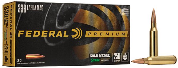 FEDERAL MUNITION .338 LAPUA MAG 250GR SIERRA MATCHKING BTHP 20/200
