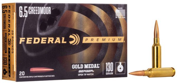 FEDERAL MUNITION 6,5MM CREEDMOOR 130GR BERGER HYBRID OTM 20/200