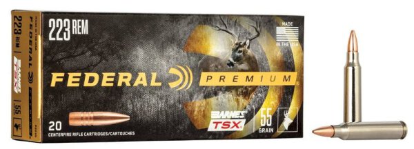FEDERAL MUNITION .223 REM 55GR BARNES TSX 20/200