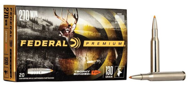 FEDERAL MUNITION .270 WIN 130GR TROPHY BONDED TIP 20/200