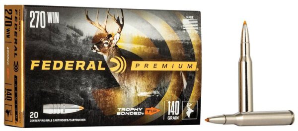FEDERAL MUNITION .270 WIN 140GR TROPHY BONDED TIP 20/200