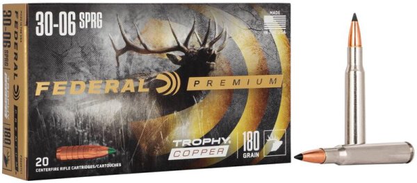 FEDERAL MUNITION .30-06 SPRG 180GR TROPHY COPPER 20/200