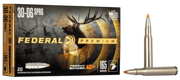 FEDERAL MUNITION .30-06 SPRG 165GR TROPHY BONDED TIP 20/200
