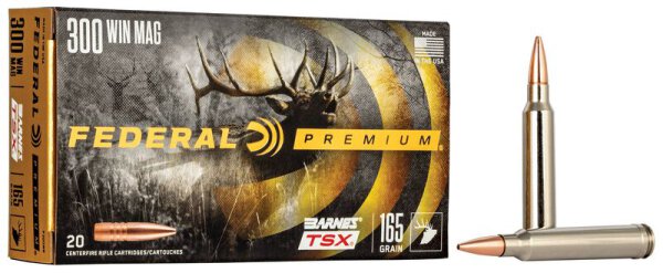 FEDERAL MUNITION .300 WIN MAG 165GR BARNES TSX 20/200