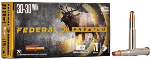 FEDERAL MUNITION .30-30 WIN 170GR NOSLER PARTITION 20/200