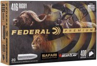 FEDERAL MUNITION .416 RIGBY 400GR TROPHY BONDED BEAR CLAW...