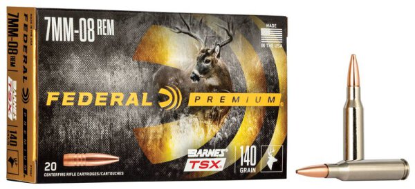 FEDERAL MUNITION 7MM-08 REM 140GR BARNES TSX 20/200