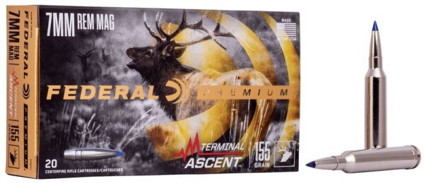 FEDERAL MUNITION 7MM REM MAG 155GR TERMINAL ASCENT 20/200