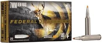 FEDERAL MUNITION 7MM REM MAG 140GR TROPHY BONDED TIP 20/200