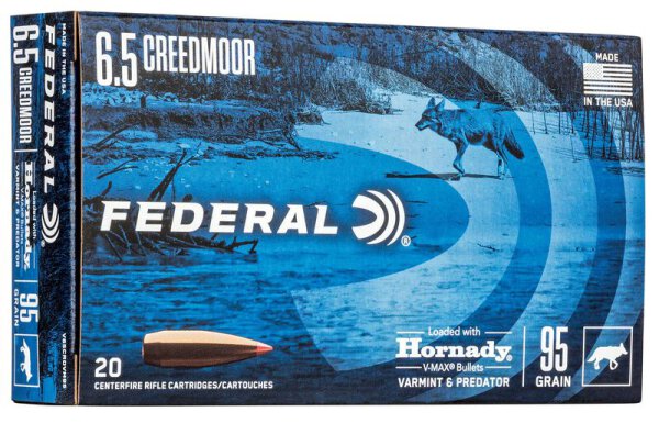 FEDERAL MUNITION 6,5MM CREEDMOOR 95GR HORNADY V-MAX 20/200
