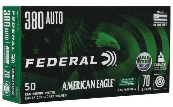 FEDERAL MUNITION .380 AUTO 70GR RHT 50/500