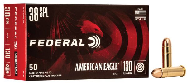 FEDERAL MUNITION .38 SPECIAL 130GR FMJ 50/1000